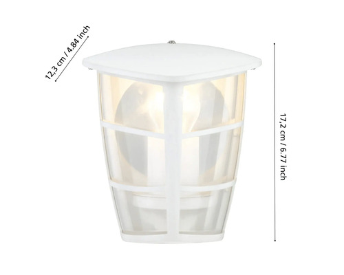 Luminaire d''extérieur blanc de dimensions 17,2 cm de hauteur et 12,3 cm de largeur