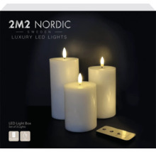 Lot de bougies LED avec télécommande, trois pièces