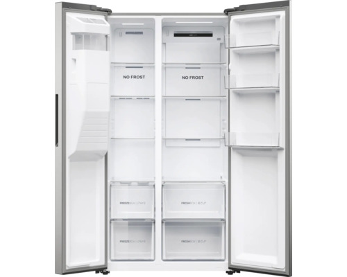 Réfrigérateur combiné américain ouvert avec fonction No Frost et Fresh Box