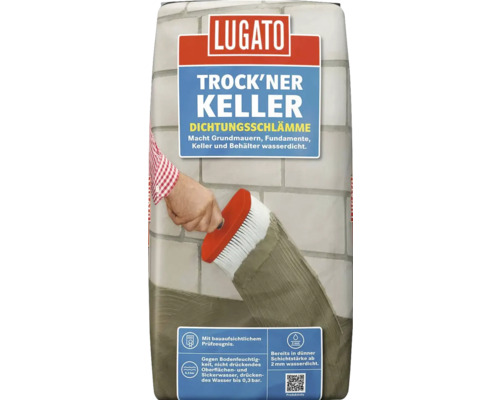 Lugato Dichtschlämme Trockener Keller 5 kg Lugato Trock''ner Keller Dichtungsschlämme Sack zur Abdichtung von Grundmauern, Fundamenten, Kellern und Behältern