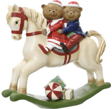 Dekoratives Schaukelpferd mit Teddybären und Geschenken