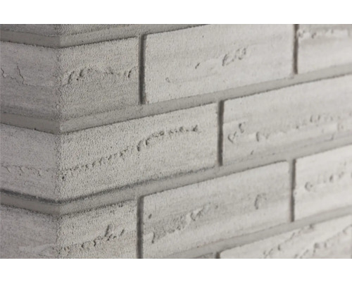 Angle pour pierre de parement Elabrick Nebraska 24 x 7,1 cm Gros plan d''un coin maçonné avec des briques