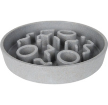 Gamelle grise pour chien avec labyrinthe d''alimentation intégré pour ralentir l''alimentation.