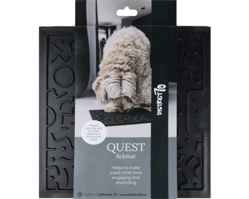 Tapis de léchage District 70 Quest Lickmat 28 x 28 cm Dark Grey tapis de léchage en silicone Tapis de léchage District 70 Quest Lickmat 28 x 28 cm Dark Grey tapis de léchage en silicone