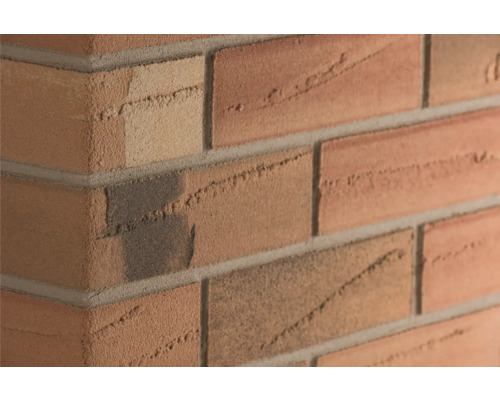Angle pour pierre de parement Elabrick Palermo 24 x 7,1 cm Gros plan d''un angle avec des plaquettes de parement
