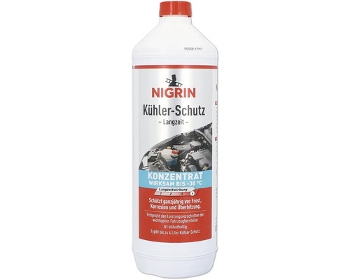 Concentré de protection longue durée pour radiateurs Nigrin 1000ml Nigrin liquide de refroidissement protection longue durée concentré dans une bouteille en plastique blanche