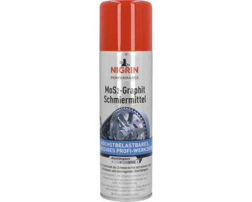 Disulfure de molybdène avec graphite Nigrin 250ml Bombe de lubrifiant graphite MoS2 Nigrin