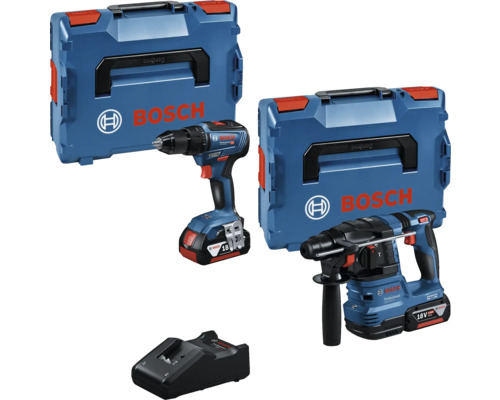 Set de batteries Bosch Professional GSR 18V-55 + GBH 18V-22 avec 2x batteries (4.0Ah) et chargeur