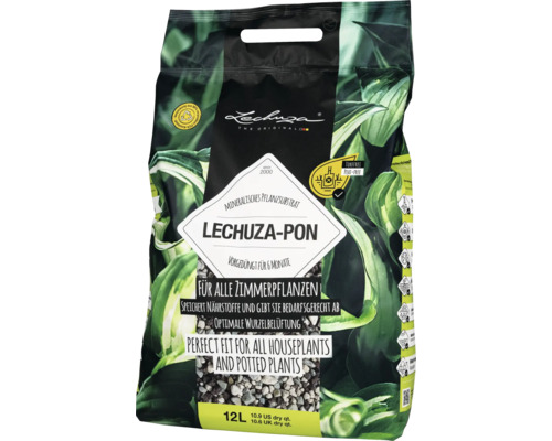 Granulés pour plantes Lechuza Pon 12 l, substrat minéral pour plantes adapté à toutes les plantes d'intérieur et plantes comestibles, pré-fertilisé pour 6-8 mois, sans tourbe Granulés pour plantes Lechuza Pon 12 l, substrat minéral pour plantes adapté à toutes les plantes d'intérieur et plantes comestibles, pré-fertilisé pour 6-8 mois, sans tourbe