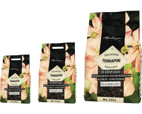 Drei Packungen Lechuza Terrapon Pflanzsubstrat für Aussenpflanzen in verschiedenen Größen