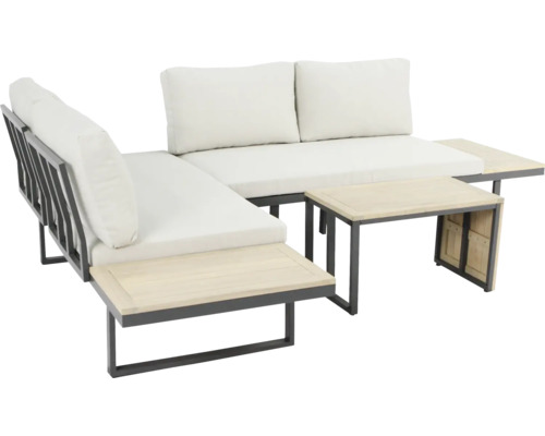 Gartenloungegruppe mit Tisch und Polster