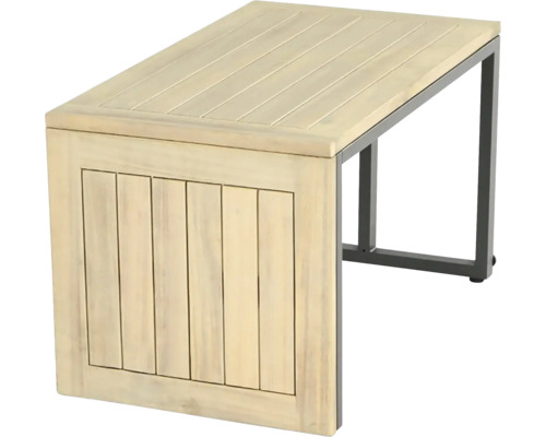 Gartentisch mit Holzplatte und Metallgestell
