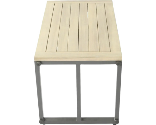 Gartentisch mit Holzplatte und Metallgestell