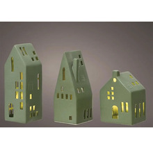 Trois maisons décoratives en céramique