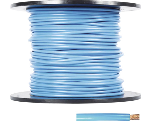 HSB Conducteur H07V-K 1x10 mm² bleu au mètre Câble d''installation électrique sur bobine