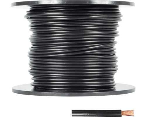 Aderleitung H07 V-K 1x10 mm² schwarz Meterware Spule mit schwarzem Elektrodraht