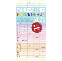 Familienplaner Farbenfroh 4 Spalten 2025 22x45 cm