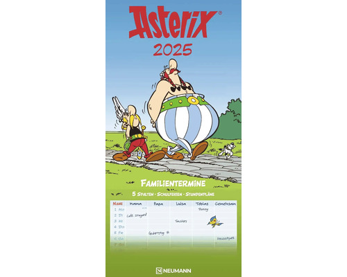 Planificateur familial Asterix 5 colonnes 2025 22x45 cm