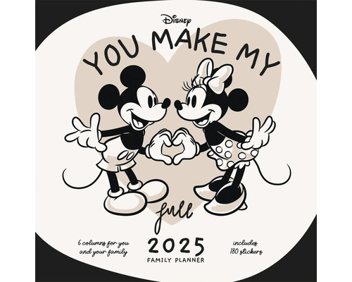 Planificateur familial Mickey & Friends 6 colonnes 2025 30x30 cm