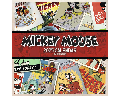 Calendrier mural Mickey Mouse 2025 30x30 cm