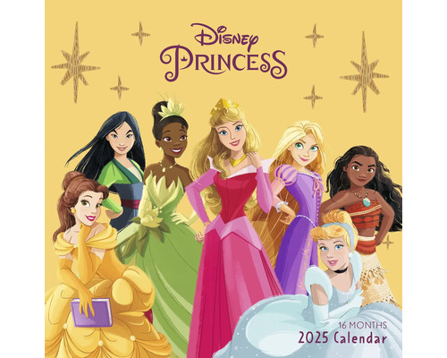 Calendrier mural Disney Princess 2025 30x30 cm