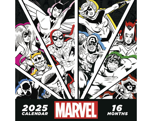 Calendrier mural Marvel Square 2025 30x30 cm