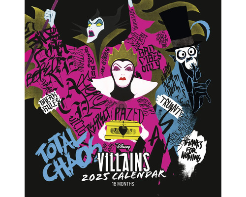 Calendrier mural Disney Villains 2025 30x30 cm