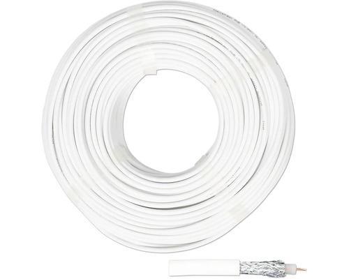 Câble coaxial SD 90 90 dB 50 m blanc