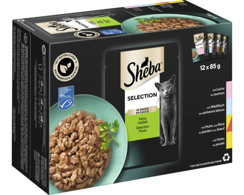 Katzenfutter nass Sheba Multipack Selection Feine Vielfalt 12x85 g