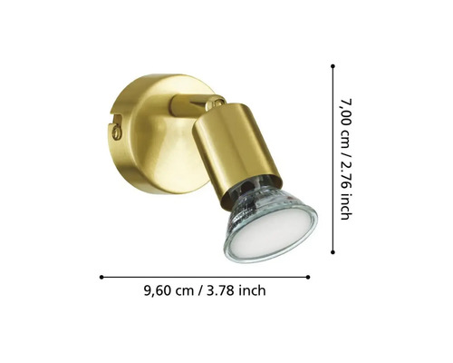Wandleuchte mit den Maßen 9,60 cm mal 7,00 cm.