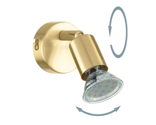 Drehbare goldfarbene Wandleuchte mit LED-Leuchtmittel