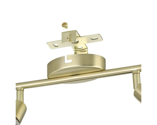 Detailansicht einer Deckenleuchte mit Montageelementen.