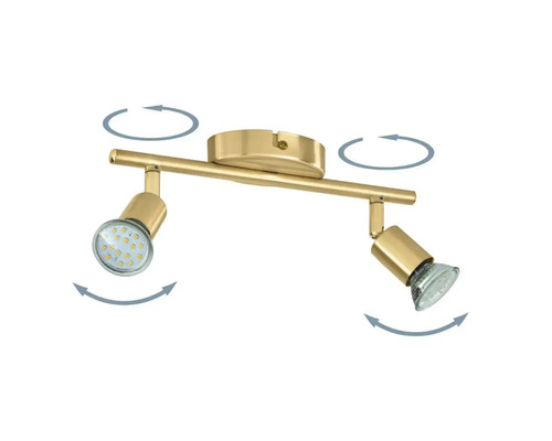 Deckenleuchte mit zwei Strahlern und Drehbewegungspfeilen