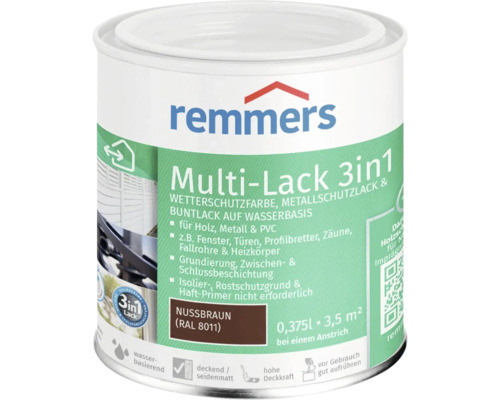 Laque multi Remmers 3en1 marron noyer 375 ml