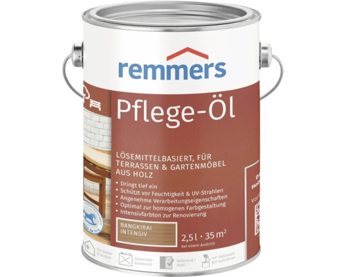 Huile d’entretien Remmers bangkirai intense 2,5 l Huile d''entretien Remmers pour terrasses et meubles de jardin en bidon de 2,5 litres