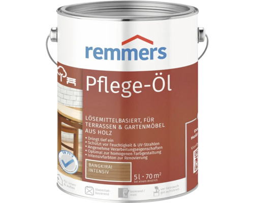 Huile d’entretien Remmers bangkirai intense 5 l Huile d''entretien Remmers pour terrasses et meubles de jardin en bidon de 5 litres