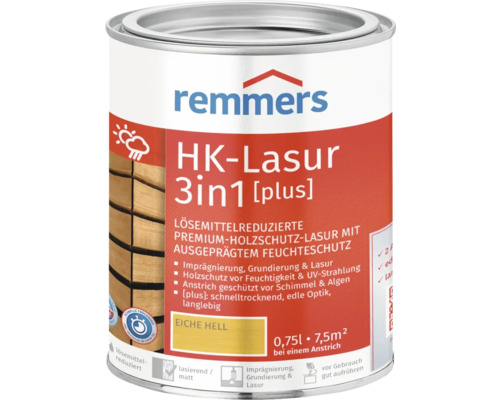 Lasure Remmers HK 3en1 [plus] chêne clair 750 ml