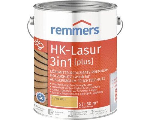 Lasure Remmers HK 3en1 [plus] chêne clair 5 l