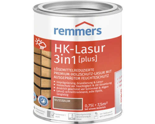 Lasure Remmers HK 3en1 [plus] noyer 750 ml