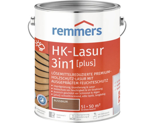 Lasure Remmers HK 3en1 [plus] noyer 5 l