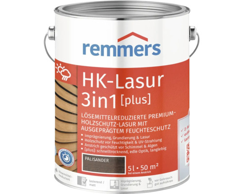 Lasure Remmers HK 3en1 [plus] palissandre 5 l