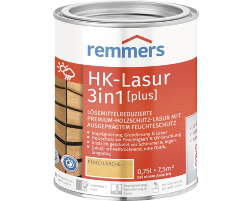 Lasure Remmers HK 3en1 [plus] pin mélèze 750 ml