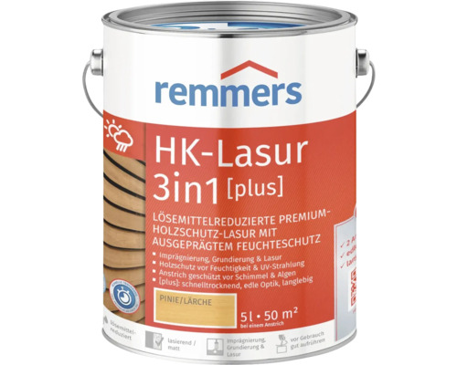 Lasure Remmers HK 3en1 [plus] pin/mélèze 5 l