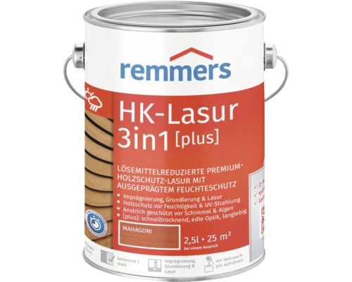 Lasure Remmers HK 3en1 [plus] acajou 2,5 l