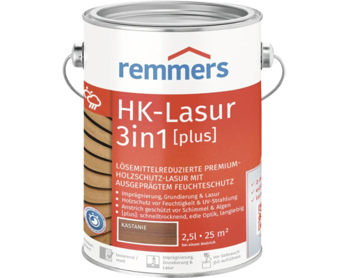 Lasure HK Remmers 3en1 [plus] châtaignier 2,5 l