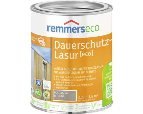 Lasure de protection durable [eco] Remmers gris platine 750 ml