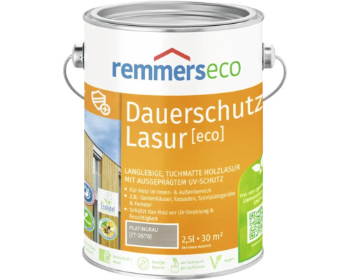 Lasure de protection durable [eco] Remmers gris platine 2,5 l