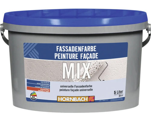 Eimer Fassadenfarbe mit blauem Deckel, 5 Liter