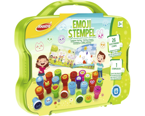 Emoji-Stempel-Set 26 Stück im Kunststoff-Koffer