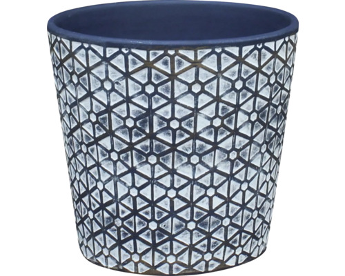 Cache-pot Lafiora Ø 19,5 h 18 cm bleu blanc